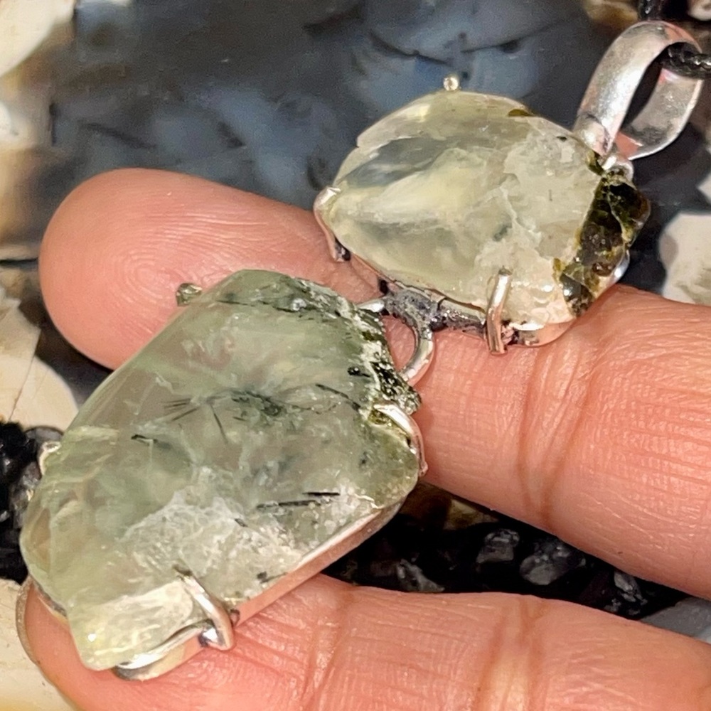 Yellow Green Prehnite Pendant 2 1/2”